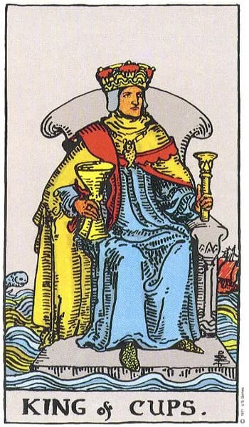 Rider-Waite tarot card: King of Cups (King of cups)
