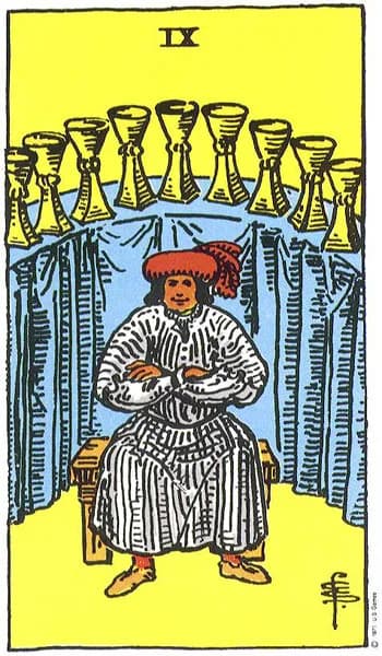 Rider-Waite tarot card: Nine of Cups (Nine of cups)