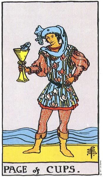 Rider-Waite tarot card: Page of Cups (Page of cups)
