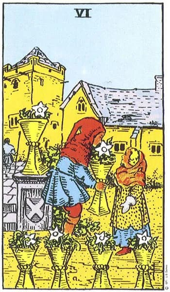 Rider-Waite tarot card: Six of Cups (Six of cups)