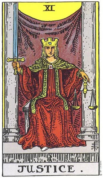 Rider-Waite tarot card: Justice (Justice)