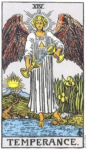 Rider-Waite tarot card: Temperance (Temperance)
