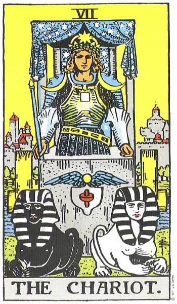Rider-Waite tarot card: The Chariot (The Chariot)
