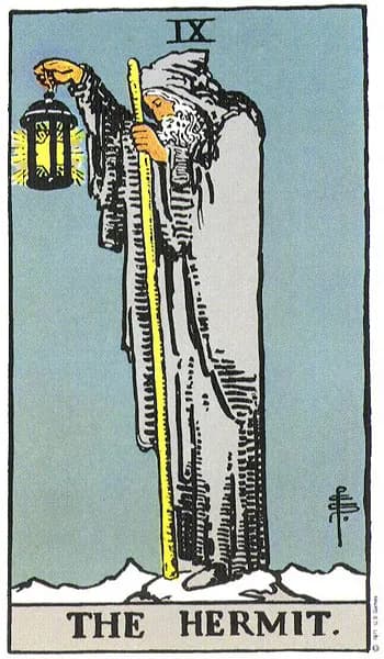 Rider-Waite tarot card: The Hermit (The Hermit)