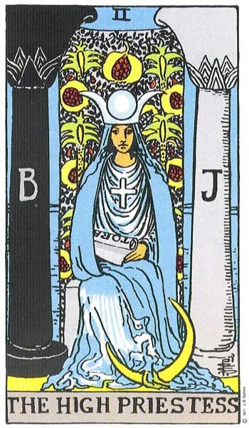 Rider-Waite tarot card: High Priestess (High Priestess)