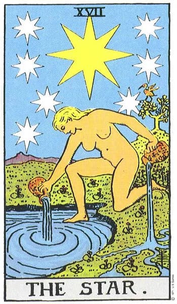 Rider-Waite tarot card: The Star (The Star)