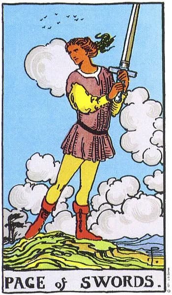 Rider-Waite tarot card: Page of Swords (Page of swords)