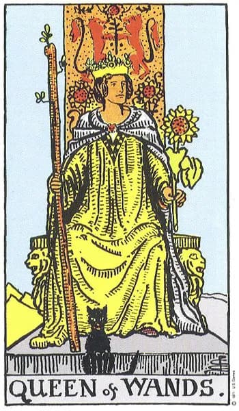 Rider-Waite tarot card: Queen of Wands (Queen of wands)